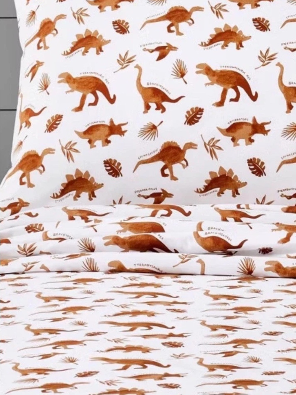 Pillowfort Watercolor Dinosaur Queen Cotton Sheet Set Discontinued NWT - Picture 6 of 11